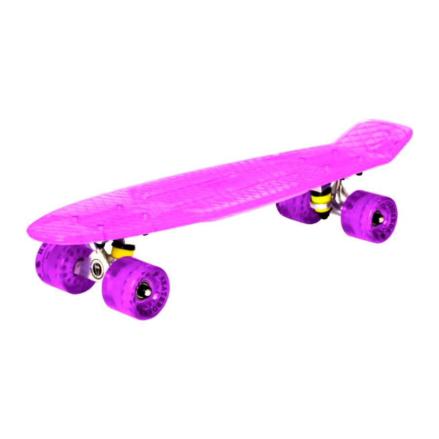 Скейт-Пениборд FISH (дэка пл. (22) 55х13,5), прозрачно-фиолетовый, 9932V, Abec 7 Chrome