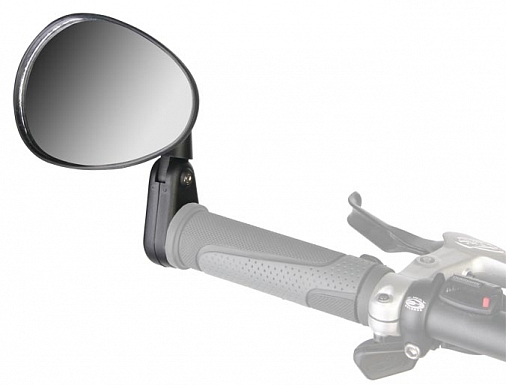 Зеркало пл. MIRROR DX-222SB, в ручку 110/70 мм. L 165, левое, чёрное, 220004