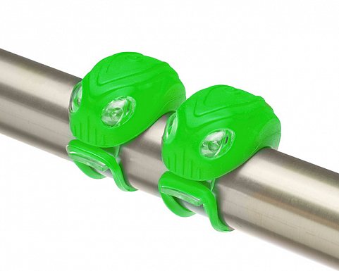 Фонари перед+задн. силикон, JY-267-18, 2/2 LED, 2 реж, зеленые, 560152
