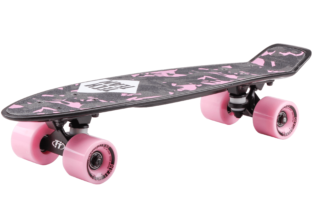 Скейт-Пениборд KIWI 22 TSL-401P дэка пл. 56х13,5, black/pink, Abec 7 Chrome 
