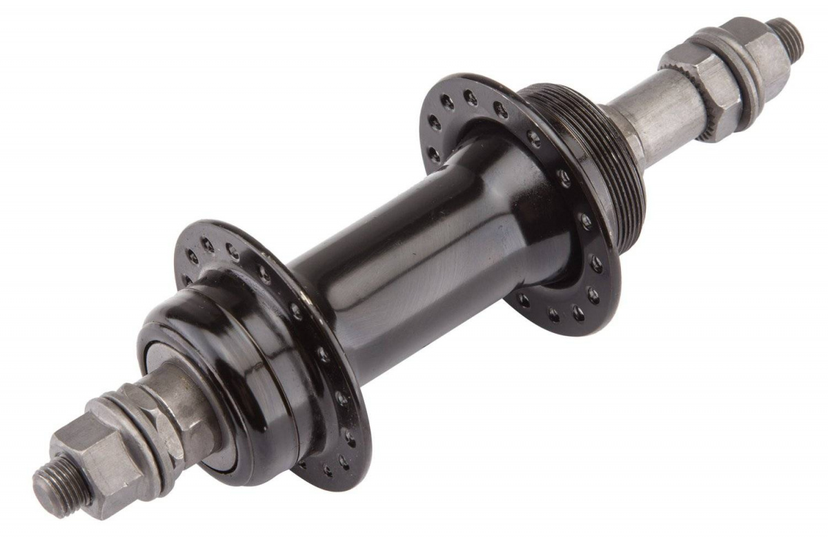 Втулка задн. 36 сп. сталь, трещетка, пром. подш., гайки, чёрная, 3052610-53 (1)
