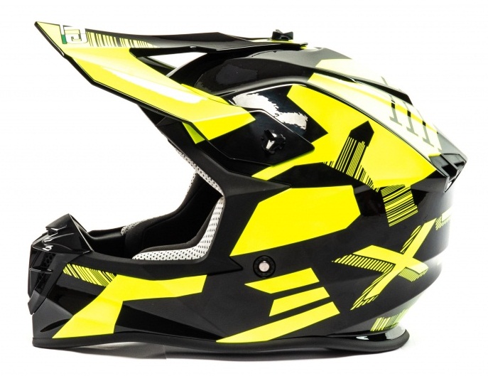 Шлем кроссовый, GTX 633 #6, XL(61-62), черный неоновый жёлтый 14495