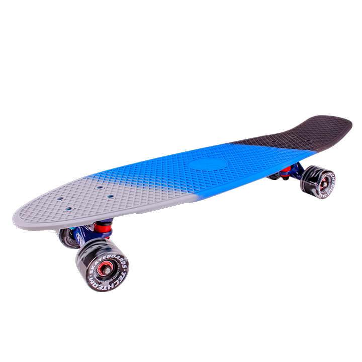 Скейт-Пениборд ТT Тricolor 27 (дэка пл. 69), серо-голубой, Abec 7 Chrome
