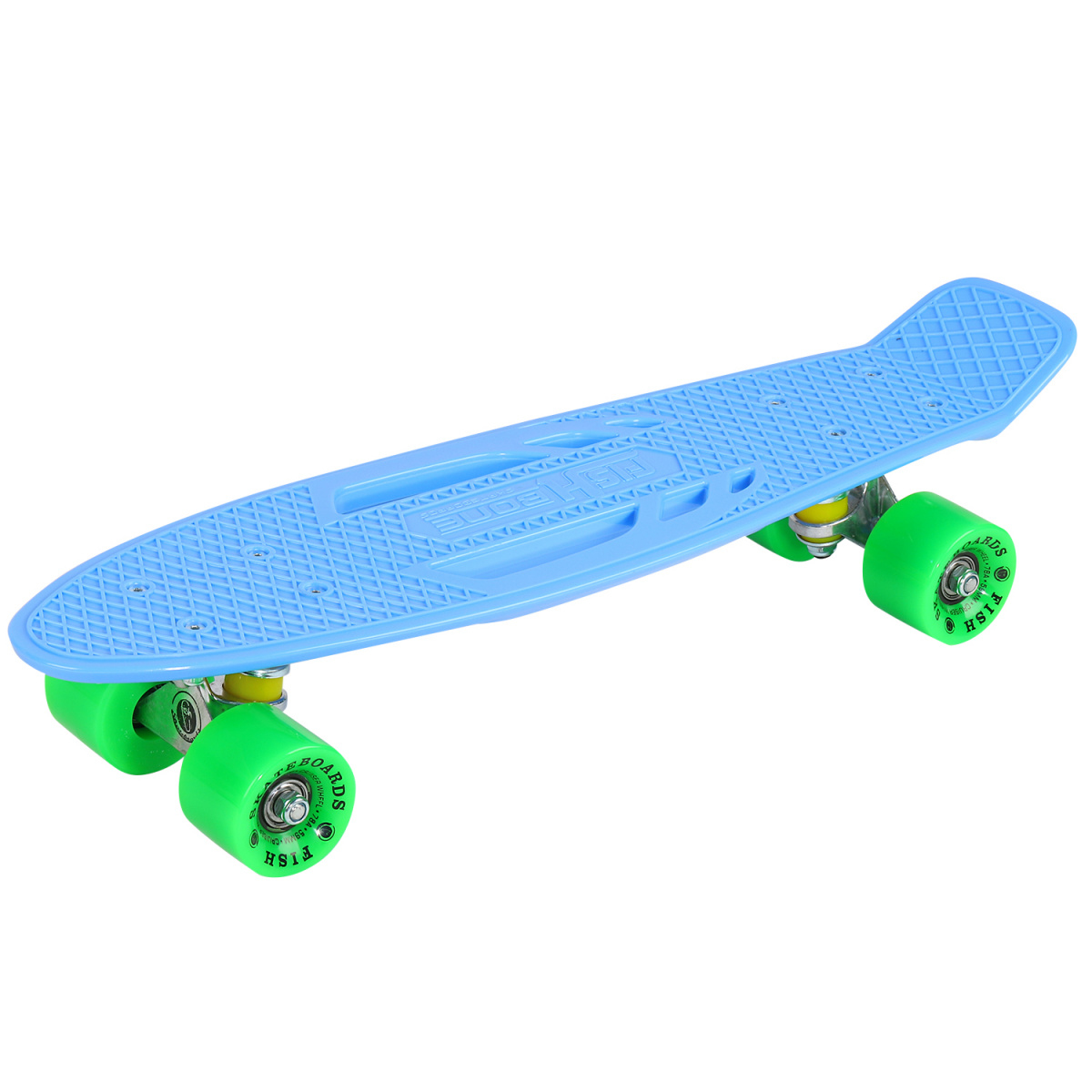 Скейт-Пениборд FISH (дэка пл. (22) 55х13,5), голубой, 9921, Abec 7 Chrome