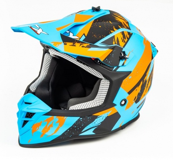 Шлем кроссовый, GTX 633 #2, L(59-60), сине-оранжево-черный 14090