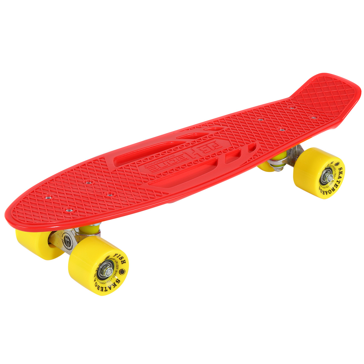 Скейт-Пениборд FISH (дэка пл. (22) 55х13,5), красный, 9924, Abec 7 Chrome