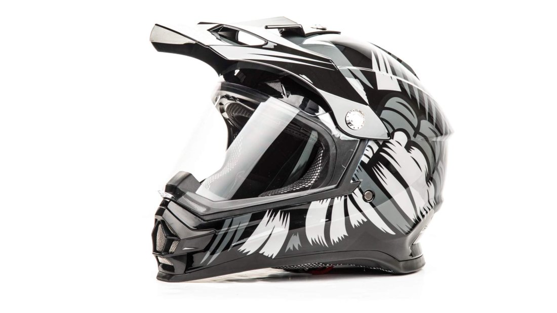 Шлем кроссовый, мотард HIZER B6196-1 (M) #3 black 11480