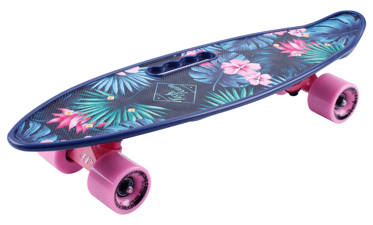 Скейт-Пениборд ТТ Fishboard 23 (дэка пл. 58x15), print blue, Abec 7 Chrome