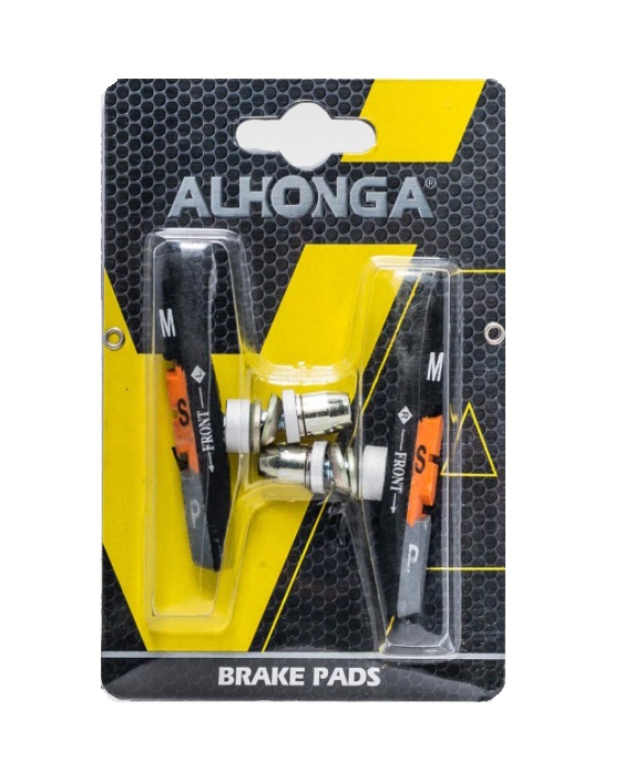 Колодки спорт  V-BRAKE  ALHONGA 72 мм всесезон. на блист. черно/серо/ранж. 3122635-9
