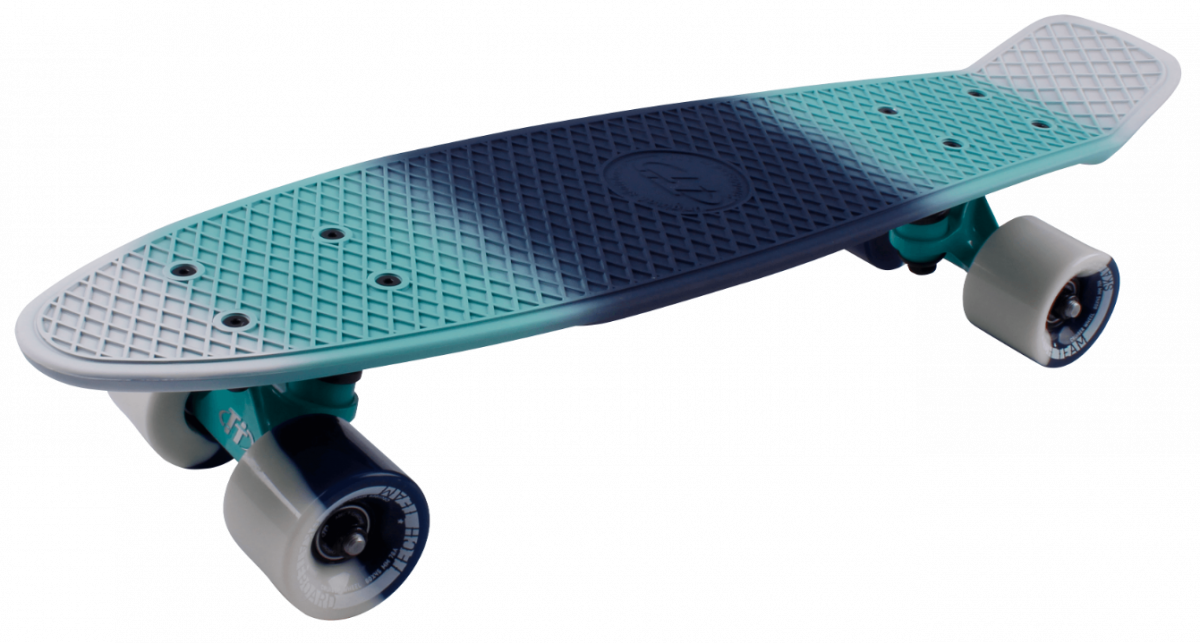 Скейт-Пениборд ТT Muiticolor 22 (дэка пл. 56х15), blue/sea blue, Abec 7 Chrome
