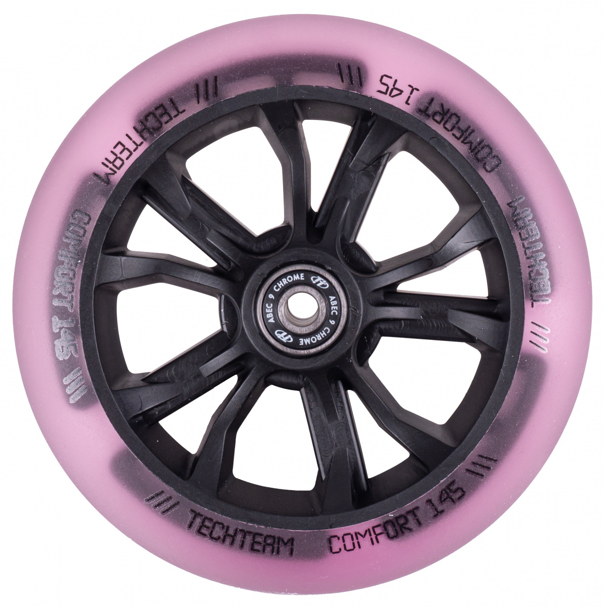 Колесо самоката ф 145 мм, TT Comfort 145, подшип. Abec- 9, LED-подсветка, dark pink