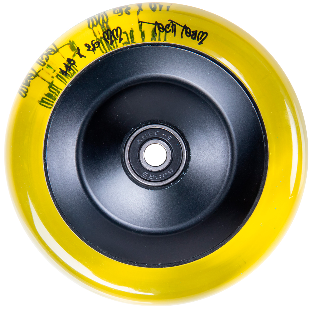 Колесо самоката паркового ф 110 х 26 мм, AL, STREET MAMA, TRANSPARENT, подш. Abec- 9, yellow