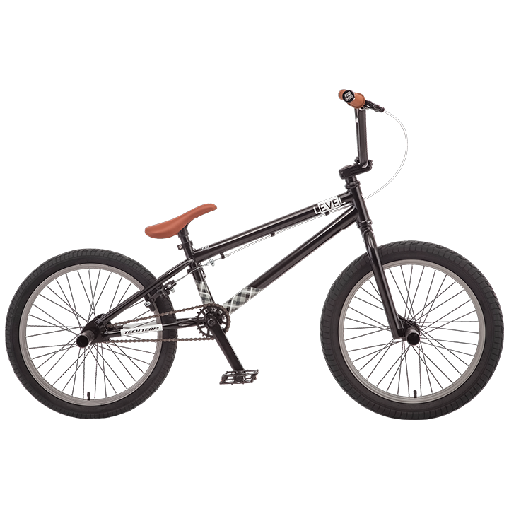 20д. BMX TechTeam Level, 1ск, V-BRAKE, рама сталь, 48 сп, 4 пэги, чёрный