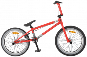 20д. BMX TechTeam Level, 1ск, V-BRAKE, рама сталь, 48 сп, 4 пэги, алый