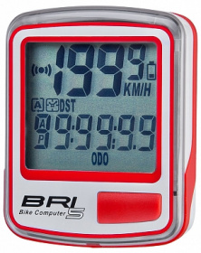 Велокомп BRI-5, 5 функций, бело-красный, 060043